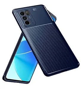 Golden Sand for Oppo Reno6 Pro 5G Back Cover Drop Tested Shockproof Slim Armor Aramid Carbon Fibre Rugged TPU Case for Reno 6 Pro Mobile [Not for Reno6 5G], Mystic Blue