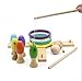 Rolimate 3 in 1 Preschool Educational Early Development Wooden Magnetic Bath Fishing + Ring Toss+ Blowing Game, Birthday Gift Toys for age 3 4 5 Year Old Kid Children Baby Toddler Boy Girl Magnet Toy