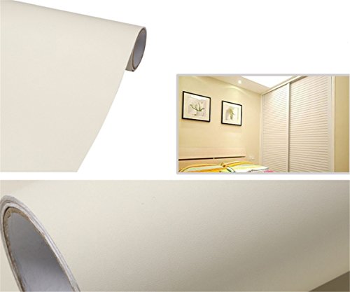 Selbstklebend Tapete abnehmbarer Wandsticker generalüberholt Aufkleber Küche Schiebetür Wallpaper Decor-Solid-Farbe weiß - 5