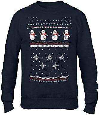 Mens Christmas Snowman Sweatshirt-Lightweight Alternative to a Christmas Jumper - Dark Heather