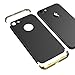 Produktbild VemMore iPhone 7 Hülle Hard Handyhülle Ultra Slim Dünn 360 Hardcase Full Body Case 3 in 1 Gold Bumper Schutz Schutzhülle Anti-Kratzer Elegant Protective Stoßfest Hart PC Cover Matt  - Schwarz