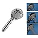 Produktbild Große Duschkopf Handbrause mit 5 Wasserdüsen, Verchromt, Antikalk-System, Moderne Design