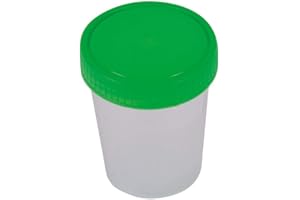 W-M-C Medical 25 x Urinbecher 125 ml Farbe: Natur mit Schraubdeckel: Grün mit Graduierung hygienisch verpackt mit Beschriftungsfeld auf Becher und Deckel Carmesin® Bundle