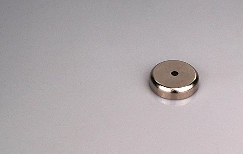 Neodym Magnet mit Chromblende und Bohrloch, bis 16 kg, Durchmesser 25,4 mm, Magnethalter, Rundmagnet - 5