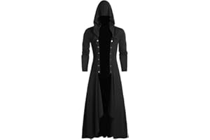 SUSENSTONE Manteau Steampunk Homme avec Capuche Long Vintage Gothique Trench Coat Manche Longues Retro Pas Cher A La Mode Cardigan Veste Cape Coupe Vent