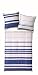 Produktbild Sansibar Nordicblue Mako-Satin Bettwäsche Liniert, 155x220 + 1 x 80x80