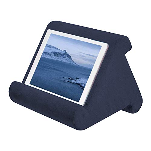 Cokeymove Support Universel pour Tablette pour Tablette iPad?Support pour Coussins Souples Multi-Angles pour lecteurs de Livres électroniques,Smartphones Livres,Magazines (Bleu foncé)