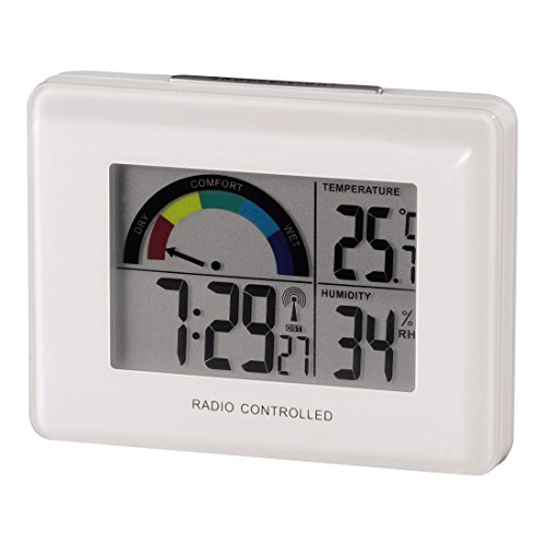 Hama Funk-Wetterstation mit Funkuhr, Wecker, Thermometer und Hygrometer, weiß