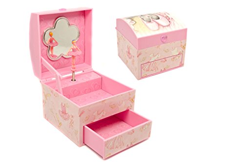 Personalised Pink Musical Ballerina Girls Jewellery Keepsake Box, Engraved Free