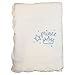 Gorgeous White Waffle ABC Baby Cotton Shawl BLUE PRINCE STAR & CROWN Design With Scalloped Edging - 100% Cotton