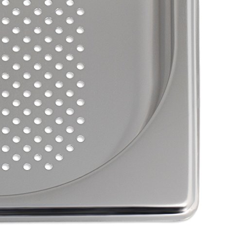 Greyfish 2 Stück GN-Behälter SET :: 1x gelocht / 1x ungelocht :: für Gaggenau / Miele / Siemens Dampfgarer (Edelstahl / Spülmaschine geeignet, Gastronorm 1/2, B 32,5 x T 26,5 x H 6,5 cm) - 9