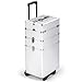 Produktbild Trolley Kosmetikkoffer Schminkkoffer Salon Friseurkoffer Schmuck Beauty Case Box Make up 32 x 25 x 68,5 cm Silber
