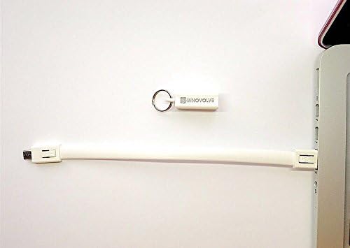 INNOVOLVE ChargeLoop - Keychain USB 2.0 charger cable/data cable Micro USB - flat cable for Smartphone/mobile phones e.g. Samsung Galaxy Edge, HTC, Huawei, Sony etc. - Portable charger cable for a keyring (Micro Usb, White)