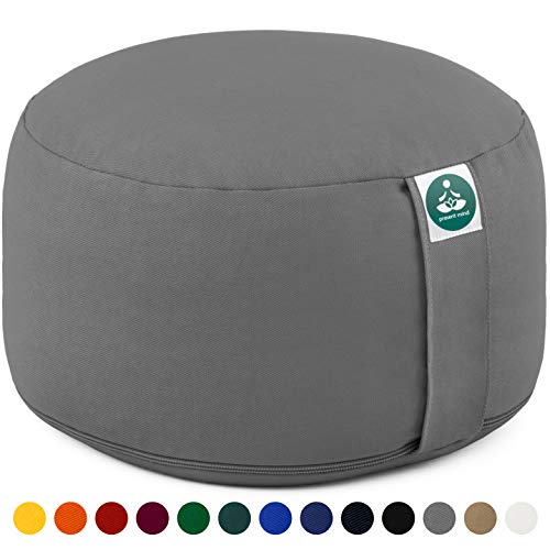 Present Mind Yogakissen Meditationskissen Extra Hoch - Sitzhöhe 20cm - Waschbarer Bezug aus Baumwolle