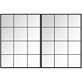 vidaXL Wall Mirrors 2 pcs Metal Black 80x60cm