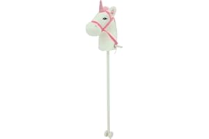 Sweety Toys 10554 Einhorn Steckenpferd Weiss mit Funktion Gewieher und Galoppgeräusch