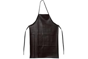 FEEGOW 1 grembiule per saldatura, resistente all'usura, resistente all'usura, per saldatori, resistente al calore e ignifugo, in pelle bovina, grembiule per fabbro, saldatore, Marrone, L