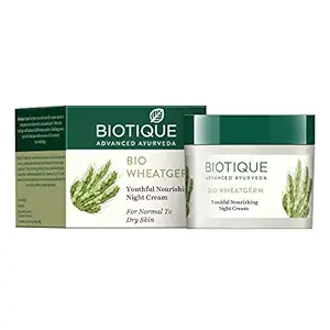 Biotique Bio WheatGerm Youthful Nourshing Night Cream for Normal to Dry Skin, 50g