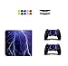 Produktbild Skin for PS4 Slim, Chickwin Design Folie Aufkleber Sticker schützende Haut Schale für Sony Playstation 4 Slim Konsole und 2 Dualshock Controller + 10pc Silikon Thumb Grips + 2pc zufällig Light Bar (Blitz Blau)