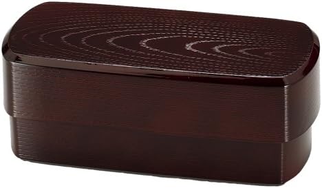 Two-tiered Square Bento Box woodgrain (Japan Import)