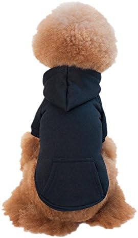 Old Bird Dog Clothes Pet Dog Jumpsuit Hood Puppy Warm jumper Soft Coats Dog Hoodie T-Shirt Hood Jacket Outwear Soft Fashion Small Dog Warm Coat Sweater for Winter and Autumn (XL, black)