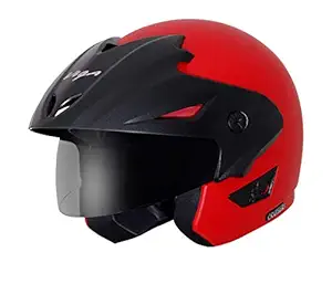 Vega Cruiser W/P Open Face Helmet (Dull Red, Medium)