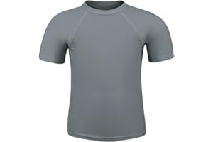 TIZAX Camiseta Natación con Protección Solar para Niños UPF 50+ Traje de Baño de Manga Corta Rashguard para Surf/Nadando/Buceo/Playa