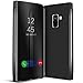 Produktbild Conie MF29567 Mirror Flip Kompatibel mit Samsung Galaxy A8 2018, Mirror Case Hülle Standfunktion Spiegel Effekt Flip Cover One Touch Bedienung für Galaxy A8 2018 Bookcover Schwarz