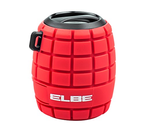 Elbe ALT-44WR-BT - Altavoz Bluetooth, con forma de granada, Aux-In, color rojo