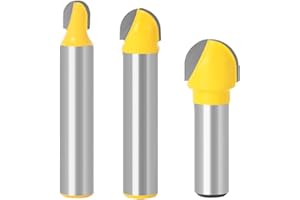 WSOOX 8 mm, gambo rotondo per naso Cove Core Box, fresa superiore in metallo duro, fresa per la lavorazione del legno (1/4", 3/8", 1/2")