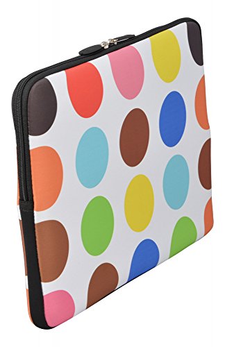 MySleeveDesign Laptoptasche Notebooktasche Sleeve für 10,2 Zoll / 11,6 – 12,1 Zoll / 13,3 Zoll / 14 Zoll / 15,6 Zoll / 17,3 Zoll – Neopren Schutzhülle mit VERSCH. DESIGNS – Colored Points [15] - 2