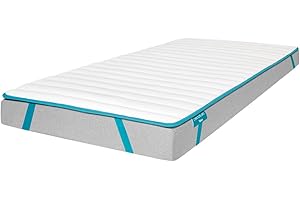 Cecotec Topper Acolchado Flow TopCloud 135x190. Cubrecolchón Sobrecolchón. Espuma Supersuave y Fibra Siliconada de 5 cm de Altura, 4 Correas Elásticas Antideslizantes para una Mejor Sujeción