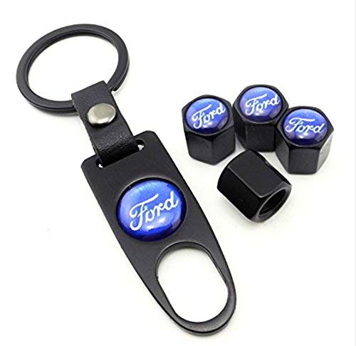 Tapas para válvulas de neumáticos de coches Ford con llavero, set de 4.
