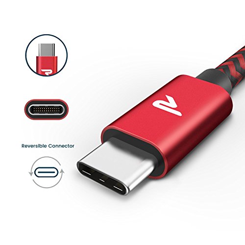 C  ble USB Type C    USB 3 0  2m 6 5ft  Rampow C  ble USB C Nylon Tress   en Fibre - Garantie    Vie - Connecteur Ultra R  sistant en Aluminium pour Samsung Galaxy S8 S8  S9 S9  A3 2017 A5 2017 Note 8   Huawei P20 P20 Lite P10   Oneplus 6 5 5T   Asus Zenfone 3 5   Honor 8 9 10   LG G6   Nexus 5X   Nokia   Sony Xperia   HTC   Macbook Pro   ChromeBook Pixel et D autres Dispositifs qui Supportent USB C - Rouge et Noir  Nouvelle version 