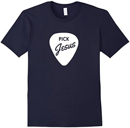 Men's ChristianiTees: Guitar Pick Jesus T-Shirt Medium Navy