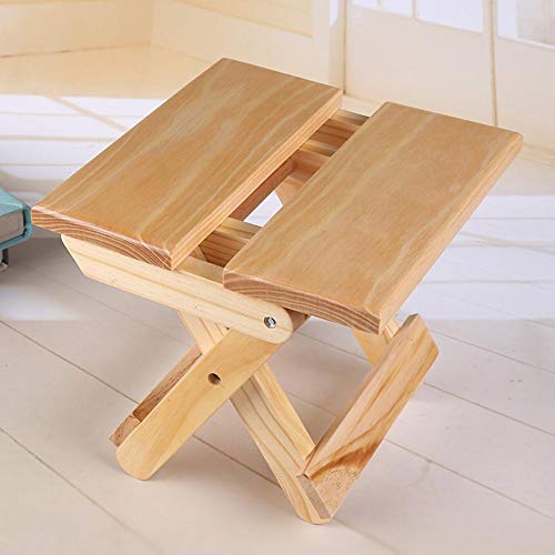 Leo565Tom Tabouret Pliant Petit Tabouret en Bois de pin Tabouret enfant Chaise Pliante en Bois Massif Tabouret Pliable Portable pour Pêche/Table à manger/Maison 19 * 24 * 17.8cm