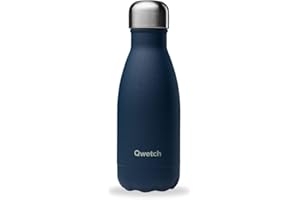 Qwetch - Bouteille Isotherme Originals Bleu Nuit 260ml - 24h Froid et 12h Chaud - Etanche, Sans BPA & Réutilisable - Gourde inox isotherme pour Sport, Voyage, Bureau, Randonnée