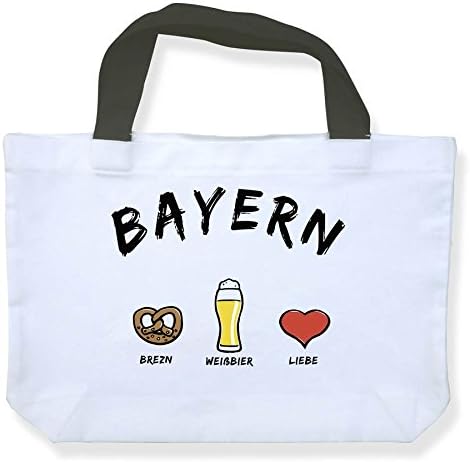 'Shopping bag "Bayern: Brezn-Weissbier-Liebe' (White Love) – As a Present for Bavarians or a Bavarian Souvenir – The Town Champion