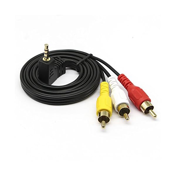 3,5 mm bis 3 Cinch AV-Audio-und Videokabel für TV-Box / MP3 / PC/Kamera mit geschirmten 3,5 mm vergoldet 90 Grad Ellbogen, 3 Cinch-Stecker Audio- und Videokabel(3,5 Ellenbogen 1,5 m) – Bild 3