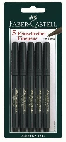 Faserschr. FINEPEN 1511 schwarz 5x BK