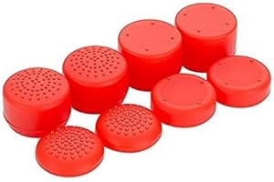 PERFECT PART Paquete de 8 piezas de mandos analógicos para mando de gamepad con relieve antideslizante para palanca de pulgar para PS4, PS3, Switch Pro, Xbox one, Xbox 360, Wii U, PS2 (rojo)