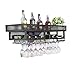 Produktbild Ibuprofen Wand-Weinregal zur Wandmontage Wandweinhalter aus Schmiedeeisen Wandbehang Weinhalter Weinregal Weinregal Getränkehalter Stielhalter Rotweinregal, Schwarz, 100CM