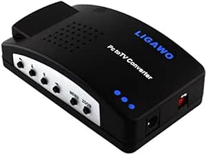 LIGAWO PC TV Konverter - NEU! - ganz einfach Pc/ Laptop mit Tv verbinden - mit Scart Adapter, Cinch Kabel, S-Video Kabel, VGA Kabel, USB Stromkabel - VGA zu S-Video/ Composite Konverter Adapter Wandler