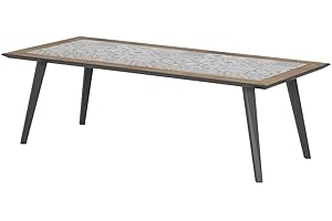 Hespéride - Table de Jardin Rectangulaire Lambada Gris Graphite - 8 Places - Acier Traité Epoxy et électrodéposition Antirouille Céramique