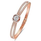 ♥Pulsera oro rosa para mujer♥ Tamaño: 6,7 pulgadas, adecuada para la mayoría de las niñas y mujeres. Este brazalete oro se puede comprar confiadamente.
