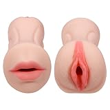 Xoolover Mas-turbador Masculino Combinación de Vag-ina y Boca Reutilizable + Super Blandita Masajeador+Fácil de Usar y Lavar