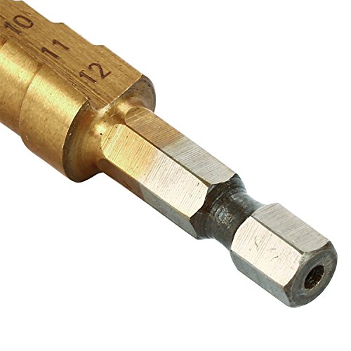 LESOLEIL HSS Hex Shank Pagoda Stufenbohrer 3-12mm,er Pack - 3