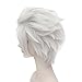 Bleach Silver White Short Hitsugaya Toushirou Anime Hair Cosplay Layered Wig+Wig Cap