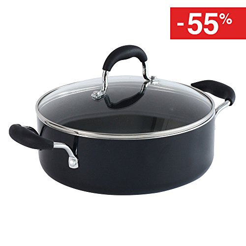 ProCook Gourmet Non Stick niedriger Bratentopf mit Deckel, 28 cm Ø, 5,4 l Volumen - FRÜHLINGSANGEBOT!