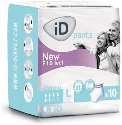 iD Pants Fit &amp; Feel Normal Large 100-135cm - Case of 8 packs of 10
